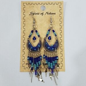 2/$20 Blue Beaded Fashion Earrings